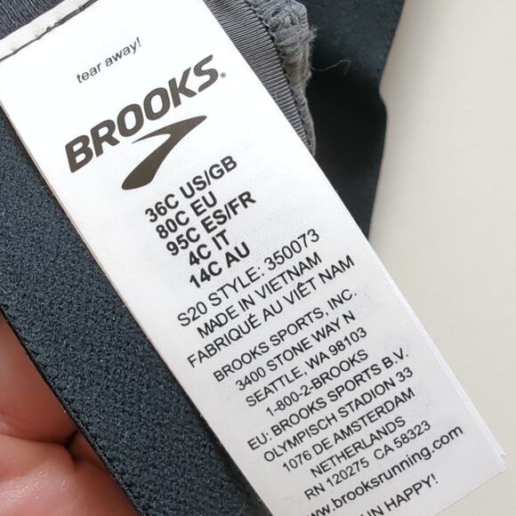 Brooks Dare Racerback Run Womens 36C Bra High Impact Running Workout Supportive - Picture 3 of 6